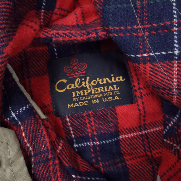 VTG 70s California Imperial Zip Snap XL Beige Long Sleeve Blanket Lined Jacket - Picture 6 of 12